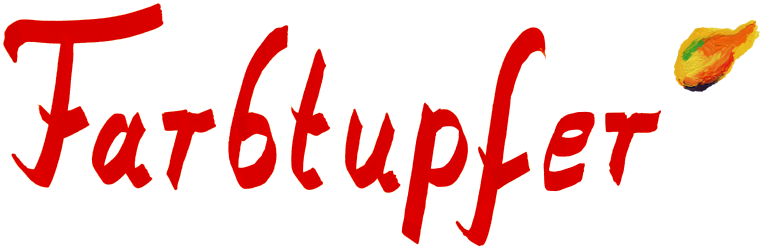 Schriftzug Farbtupfer